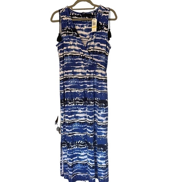 NWT Nautica Reef Blue Summer Tassel Long Dress Size Medium - Picture 1 of 10